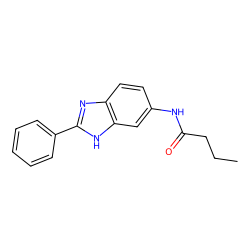 N-(2-phenyl-3H-benzimidazol-5-yl)butanamide structure
