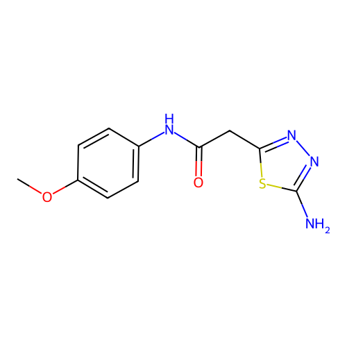 2-(5-Amino-[1,3,4]thiadiazol-2-yl)-N-(4-methoxy-phenyl)-acetamide structure