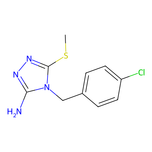 4H-1,2,4-Triazol-3-amine, 4-[(4-chlorophenyl)methyl]-5-(methylthio)- structure