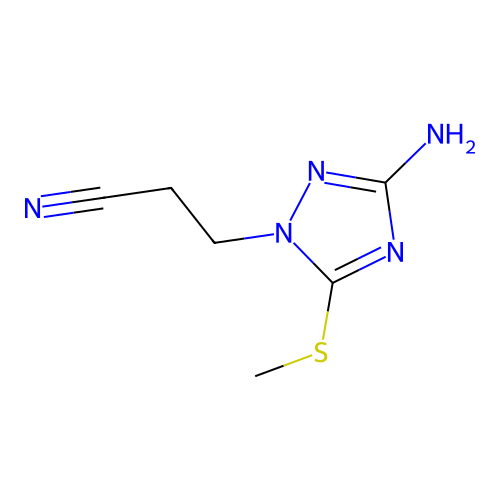 1H-1,2,4-Triazole-1-propanenitrile, 3-amino-5-(methylthio)- structure