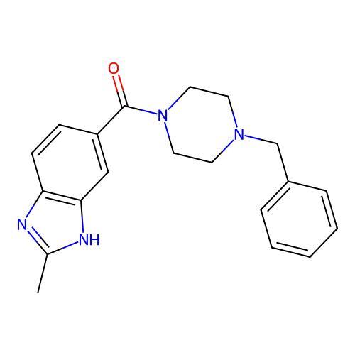 (4-Benzyl-piperazin-1-yl)-(2-methyl-1H-benzoimidazol-5-yl)-methanone structure