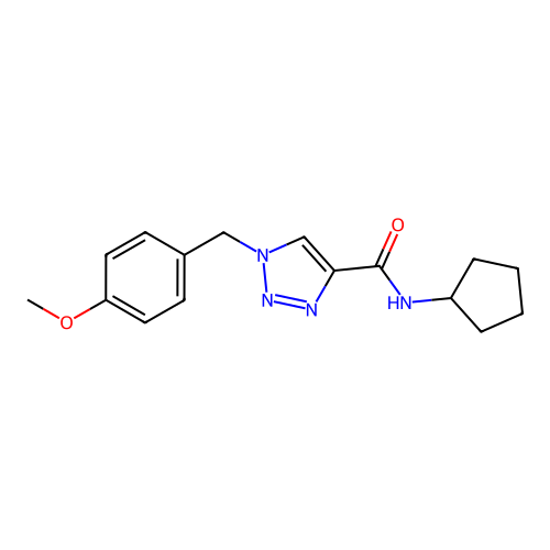 N-cyclopentyl-1-[(4-methoxyphenyl)methyl]-1H-1,2,3-triazole-4-carboxamide structure
