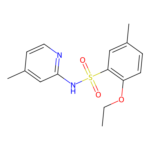 2-ethoxy-5-methyl-N-(4-methyl-2-pyridinyl)benzenesulfonamide structure