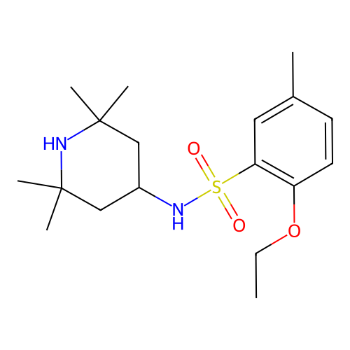 2-ethoxy-5-methyl-N-(2,2,6,6-tetramethylpiperidin-4-yl)benzenesulfonamide structure