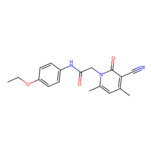 2-(3-cyano-4,6-dimethyl-2-oxopyridin-1(2H)-yl)-N-(4-ethoxyphenyl)acetamide structure
