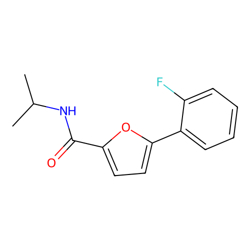 5-(2-fluorophenyl)-N-(propan-2-yl)furan-2-carboxamide structure