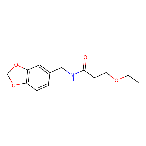 N-(1,3-benzodioxol-5-ylmethyl)-3-ethoxypropanamide structure