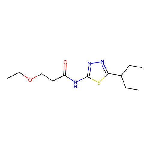 3-ethoxy-N-[5-(pentan-3-yl)-1,3,4-thiadiazol-2-yl]propanamide structure