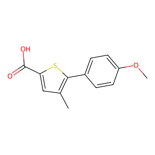 5-(4-Methoxy-phenyl)-4-methyl-thiophene-2-carboxylic acid structure