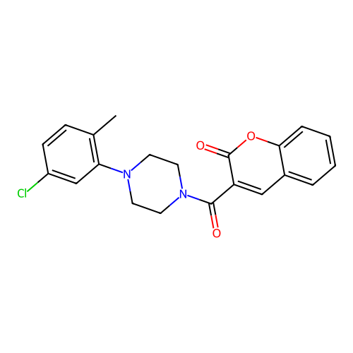 3-(4-(5-chloro-2-methylphenyl)piperazine-1-carbonyl)-2H-chromen-2-one structure
