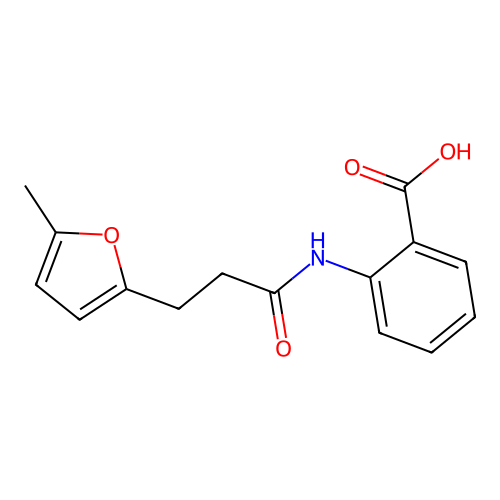 2-(3-(5-Methylfuran-2-yl)propanamido)benzoic acid structure