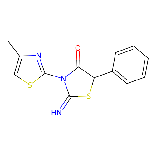 2-Imino-3-(4-methyl-1,3-thiazol-2-yl)-5-phenyl-1,3-thiazolidin-4-one structure
