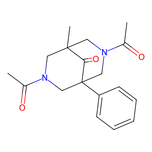 3,7-Diacetyl-1-methyl-5-phenyl-3,7-diazabicyclo[3.3.1]nonan-9-one structure