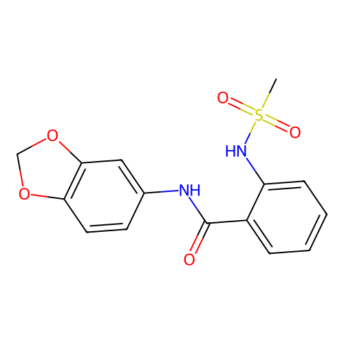 N-(1,3-benzodioxol-5-yl)-2-[(methylsulfonyl)amino]benzamide structure