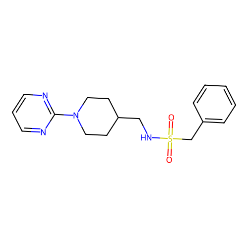 1-phenyl-N-{[1-(pyrimidin-2-yl)piperidin-4-yl]methyl}methanesulfonamide structure
