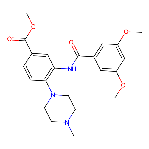 Methyl 3-[(3,5-dimethoxyphenyl)carbonylamino]-4-(4-methylpiperazinyl)benzoate structure