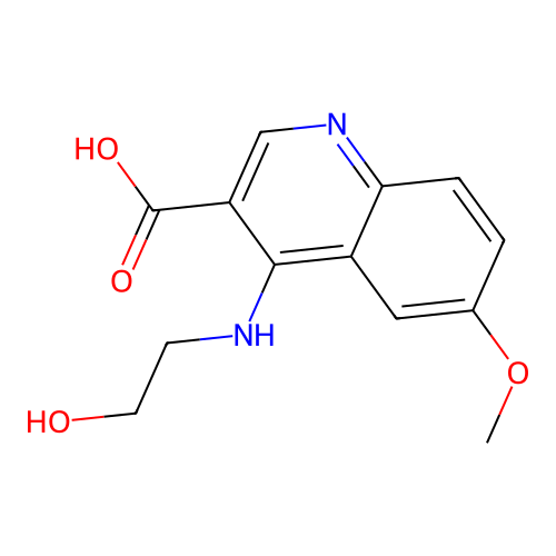 4-(2-Hydroxy-ethylamino)-6-methoxy-quinoline-3-carboxylic acid structure