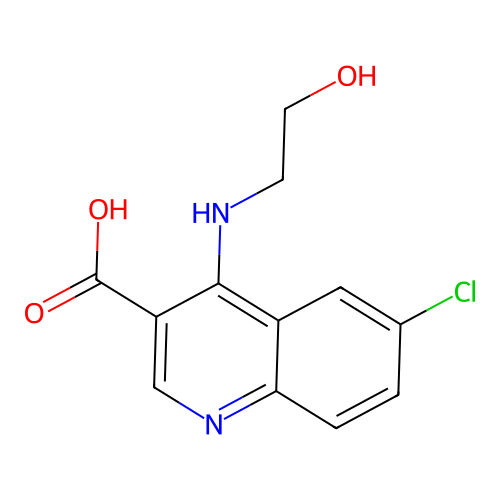 6-Chloro-4-(2-hydroxy-ethylamino)-quinoline-3-carboxylic acid structure