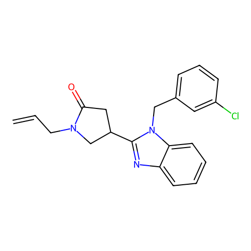 1-allyl-4-(1-(3-chlorobenzyl)-1H-benzo[d]imidazol-2-yl)pyrrolidin-2-one structure