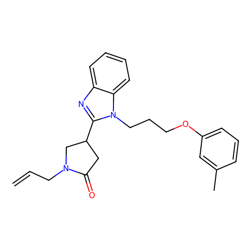 1-allyl-4-(1-(3-(m-tolyloxy)propyl)-1H-benzo[d]imidazol-2-yl)pyrrolidin-2-one structure