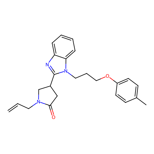 1-allyl-4-(1-(3-(p-tolyloxy)propyl)-1H-benzo[d]imidazol-2-yl)pyrrolidin-2-one structure