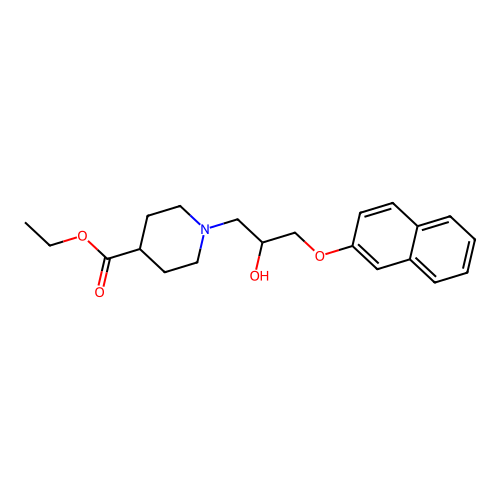 Ethyl 1-(2-hydroxy-3-(2-naphthyloxy)propyl)piperidine-4-carboxylate structure