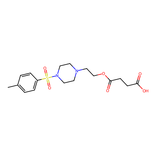 4-[2-[4-(4-Methylphenyl)sulfonylpiperazin-1-yl]ethoxy]-4-oxobutanoic acid structure