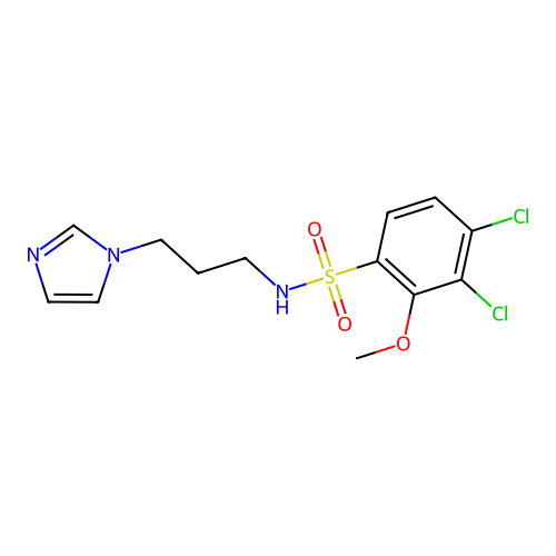 3,4-Dichloro-N-(3-imidazol-1-yl-propyl)-2-methoxy-benzenesulfonamide structure