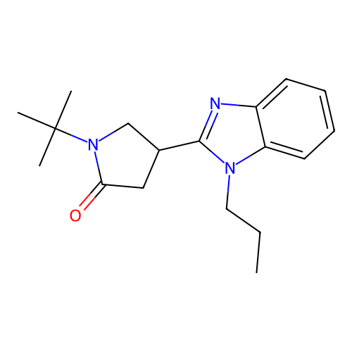 1-(tert-butyl)-4-(1-propyl-1H-benzo[d]imidazol-2-yl)pyrrolidin-2-one structure