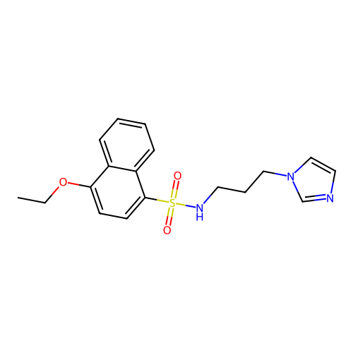 4-ethoxy-N-[3-(1H-imidazol-1-yl)propyl]naphthalene-1-sulfonamide structure