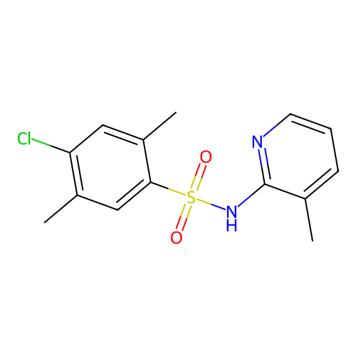 4-chloro-2,5-dimethyl-N-(3-methylpyridin-2-yl)benzenesulfonamide structure