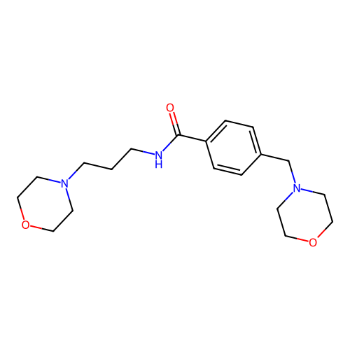 4-(morpholin-4-ylmethyl)-N-(3-morpholin-4-ylpropyl)benzamide structure
