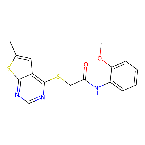 N-(2-methoxyphenyl)-2-({6-methylthieno[2,3-d]pyrimidin-4-yl}sulfanyl)acetamide structure