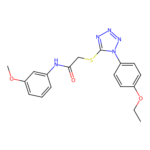 2-[1-(4-ethoxyphenyl)tetrazol-5-yl]sulfanyl-N-(3-methoxyphenyl)acetamide structure