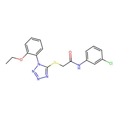 N-(3-chlorophenyl)-2-[1-(2-ethoxyphenyl)tetrazol-5-yl]sulfanylacetamide structure
