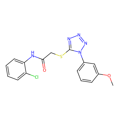 N-(2-chlorophenyl)-2-{[1-(3-methoxyphenyl)-1H-tetrazol-5-yl]sulfanyl}acetamide structure