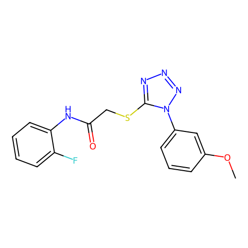 N-(2-fluorophenyl)-2-{[1-(3-methoxyphenyl)-1H-tetrazol-5-yl]sulfanyl}acetamide structure