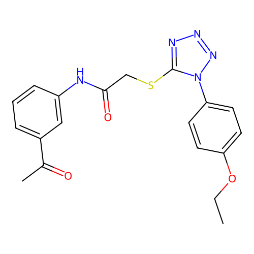 N-(3-acetylphenyl)-2-{[1-(4-ethoxyphenyl)-1H-tetrazol-5-yl]sulfanyl}acetamide structure