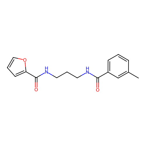 N-{3-[(3-methylbenzoyl)amino]propyl}-2-furamide structure