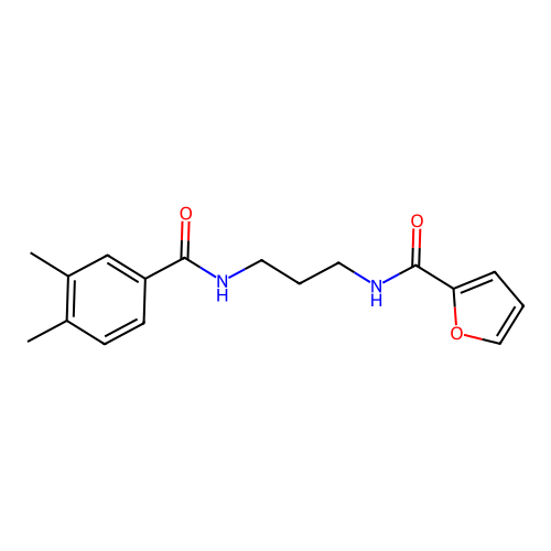 N-{3-[(3,4-dimethylbenzoyl)amino]propyl}-2-furamide structure