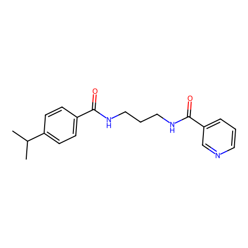 N-{3-[(4-isopropylbenzoyl)amino]propyl}nicotinamide structure