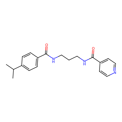 N-{3-[(4-isopropylbenzoyl)amino]propyl}isonicotinamide structure