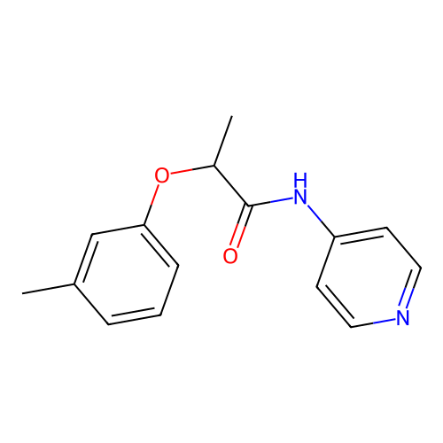 2-(3-methylphenoxy)-N-pyridin-4-ylpropanamide structure