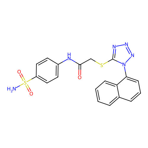 2-(1-naphthalen-1-yltetrazol-5-yl)sulfanyl-N-(4-sulfamoylphenyl)acetamide structure