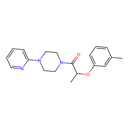 2-(3-Methylphenoxy)-1-(4-pyridin-2-ylpiperazin-1-yl)propan-1-one structure