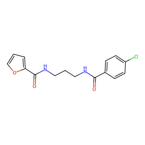 N-{3-[(4-chlorobenzoyl)amino]propyl}-2-furamide structure