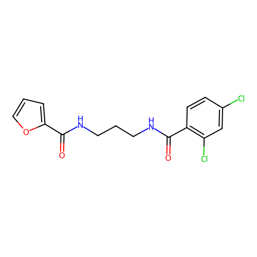 N-{3-[(2,4-dichlorobenzoyl)amino]propyl}-2-furamide structure