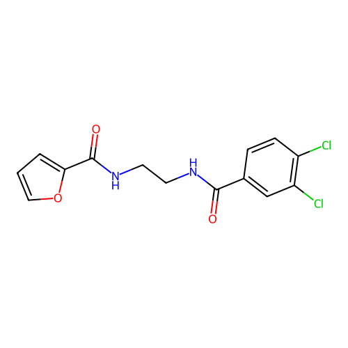 N-{2-[(3,4-dichlorobenzoyl)amino]ethyl}-2-furamide structure