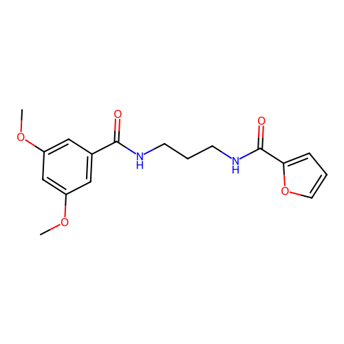 N-{3-[(3,5-dimethoxybenzoyl)amino]propyl}-2-furamide structure