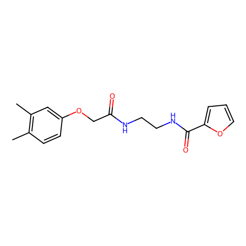 N-(2-{[2-(3,4-dimethylphenoxy)acetyl]amino}ethyl)-2-furamide structure